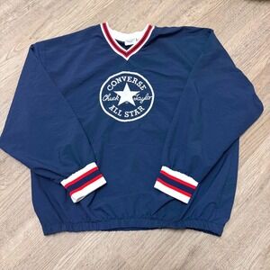 Vintage 90's Converse Chuck Taylor All Star Windbreaker Navy Blue XL Made in USA